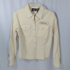 Harley Davidson Ribbed Button Down Shirt Blouse